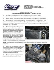 Standard (22-132) 1. Read through installation ... - Classic Auto Air