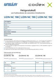 UZIN NC 198 | UZIN NC 190 | UZIN NC 192 Heizprotokoll