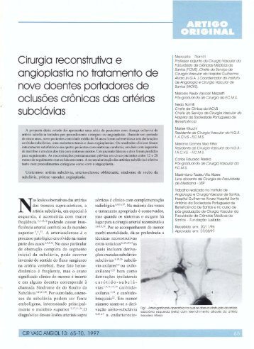 Cirurgia Reconstrutiva E Angioplastia No Tratamento De Nove do ...