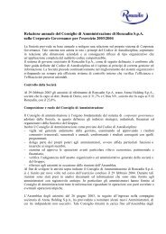 RELAZIONE SULLA CORPORATE GOVERNANCE 04 - Gruppo Arena