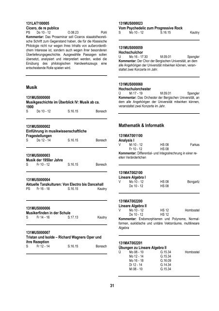 Studium für Ältere - Bergische Universität Wuppertal