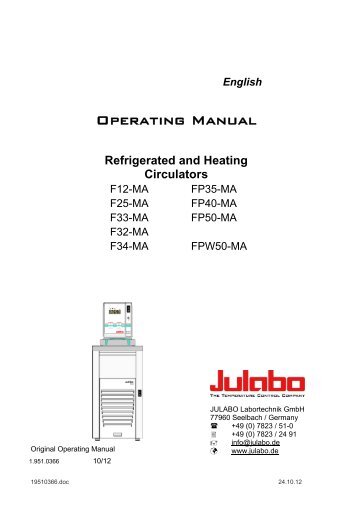 Operating Manual - Julabo