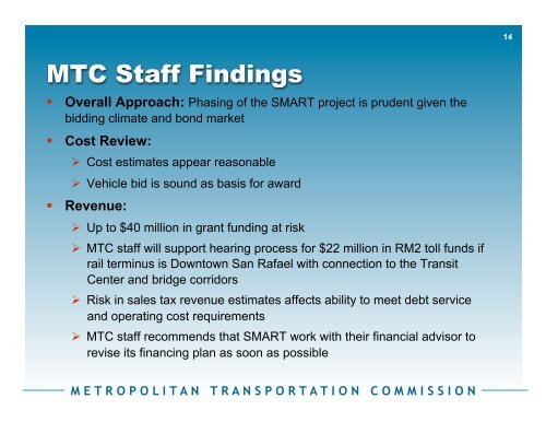 MTC Review Presentation - Sonoma Marin Area Rail Transit - Home ...