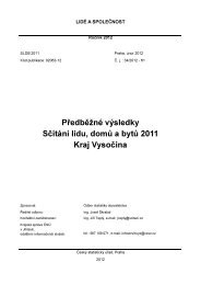 PÅedbÄÅ¾nÃ© vÃ½sledky SÄÃ­tÃ¡nÃ­ lidu, domÅ¯ a bytÅ¯ 2011 Kraj VysoÄina