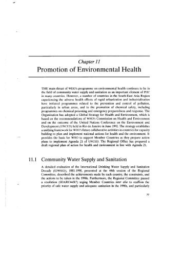 Promotion of Environmental Health - WHO SEAR Digital Repository