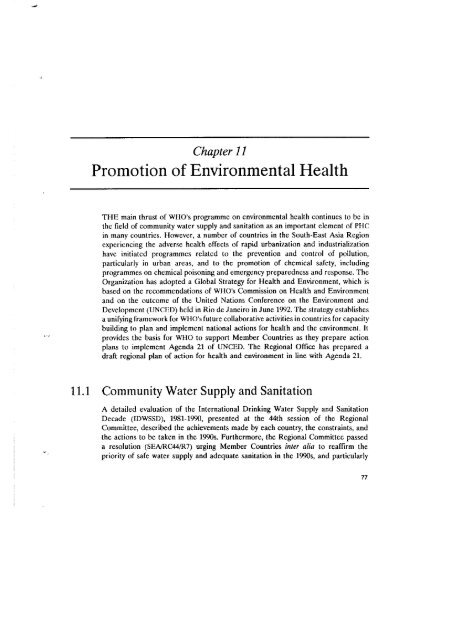 Promotion of Environmental Health - WHO SEAR Digital Repository