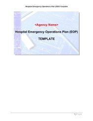 Hospital Emergency Operations Plan (EOP) TEMPLATE