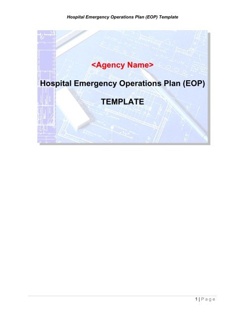 Hospital Emergency Operations Plan (EOP) TEMPLATE