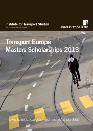 Transport Europe Masters Scholarships 2013 - Institute for Transport ...