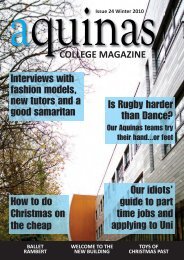 Interviews with fashion models, new tutors and a ... - Aquinas College