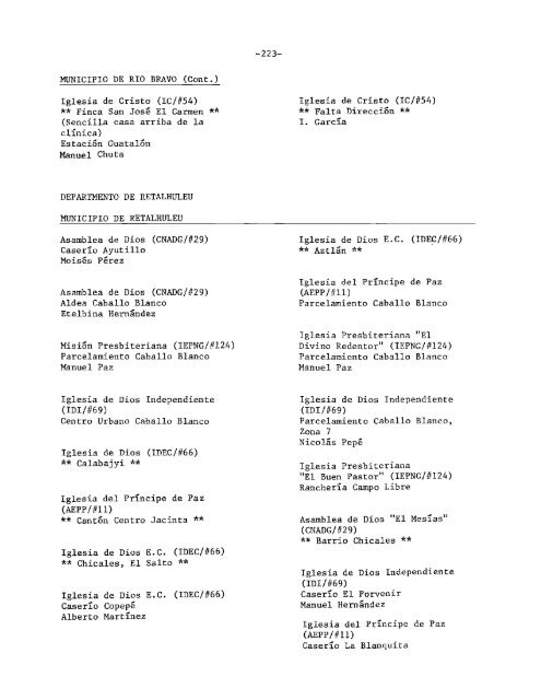 Directorio de Iglesias, Organizaciones y Ministerios ... Directorio de Iglesias, Organizaciones y Ministerios ...