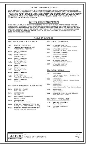 TACBOC TABLE OF CONTENTS