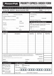 Express Order Form - PowerPak Packaging Supplies