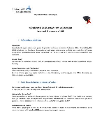 CÃRÃMONIE DE LA COLLATION DES GRADES Mercredi 7 ...