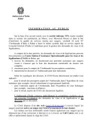 Ambasciata d'Italia Rabat INFORMATIONAUPUBLIC Sur la base d ...