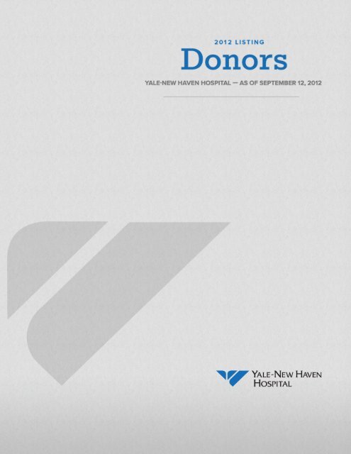 View a printable version of the Donor Listing - Yale-New Haven ...