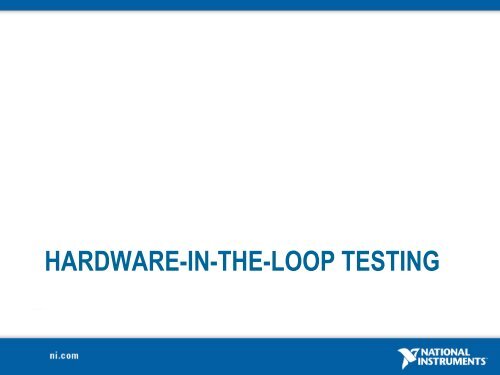 Hardware-in-the-Loop Simulation 101 Introduction to HIL ... - ASAM