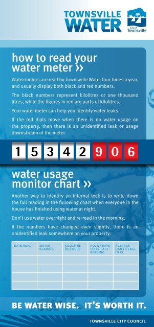 how to read your water meter >> water usage monitor chart >>