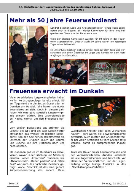 Lagerzeitung zum 16. Herbstjugendlager - Kreisjugendfeuerwehr ...