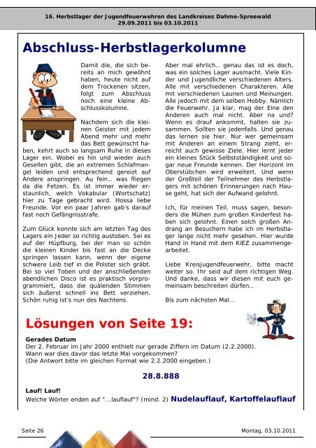 Lagerzeitung zum 16. Herbstjugendlager - Kreisjugendfeuerwehr ...