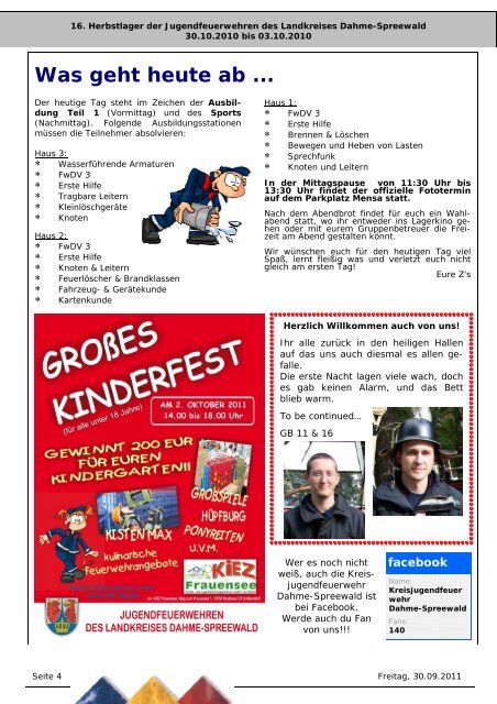 Lagerzeitung zum 16. Herbstjugendlager - Kreisjugendfeuerwehr ...