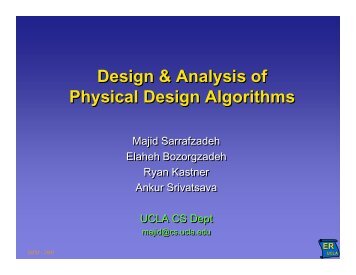 Design and Analysis of Physical Design Algorithms - ISPD