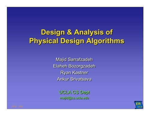 Design and Analysis of Physical Design Algorithms - ISPD