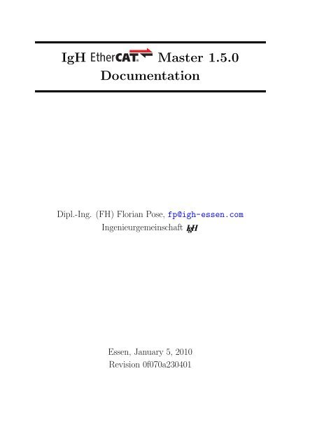 IgH Master 1.5.0 Documentation