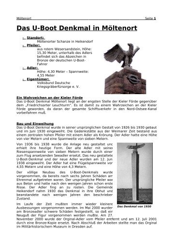 Das U-Boot Denkmal in Möltenort - NPD Kreisverband Kiel