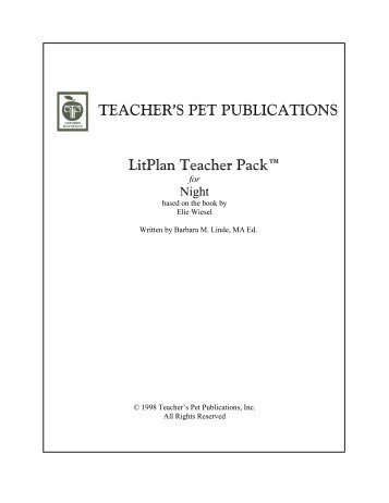 TEACHER'S PET PUBLICATIONS LitPlan Teacher Packâ¢