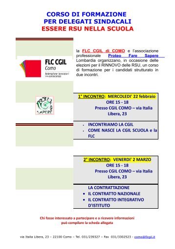 corso di formazione per delegati sindacali essere rsu nella scuola