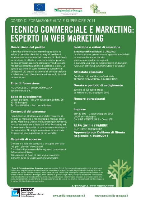 tecnico commerciale e marketing - Nuovo CESCOT Emilia Romagna
