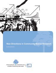 New Directions in Community-Based Research - Wellesley Institute