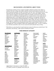 Glossary of Tone Words