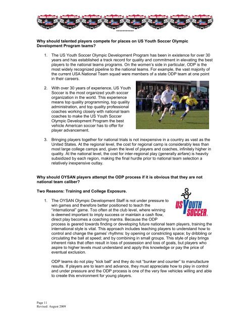 What is the US Youth Soccer Olympic Development Program?