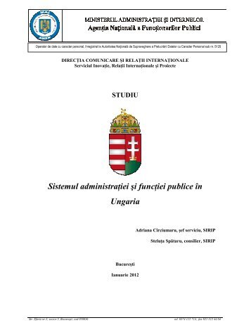 Sistemul administraţiei şi funcţiei publice în Ungaria