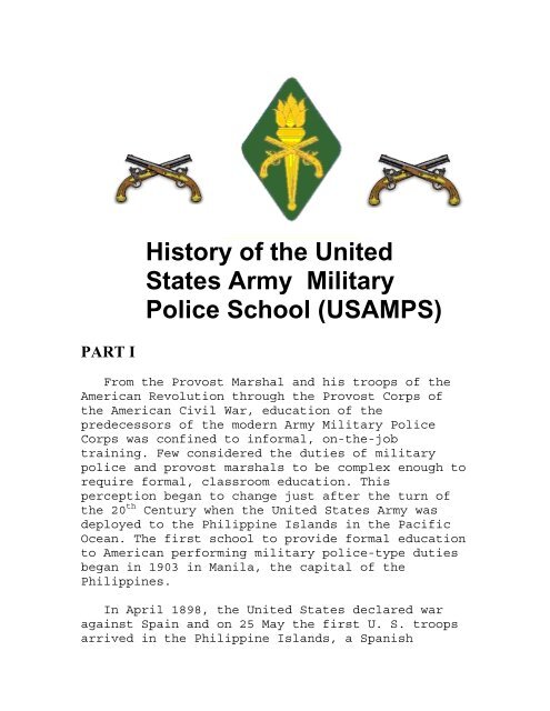 History of the U.S. Army Military Police School ... - MPRA Online