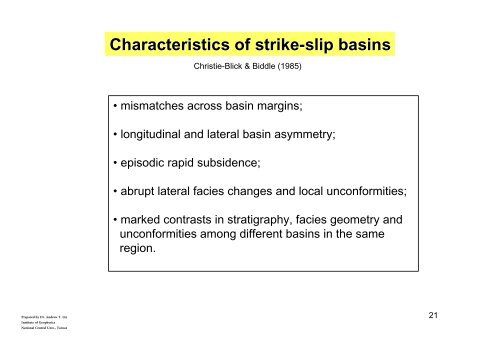 6. Basins associated with strike-slip deformation