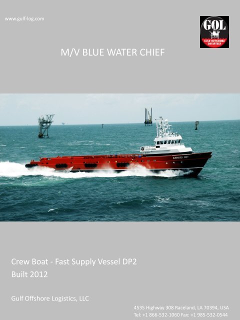 M/V BLUE WATER CHIEF - Gulf Offshore Logistics