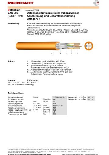 Ausgabe vom 20.4.2009 - Meinhart Kabel Ãsterreich GmbH