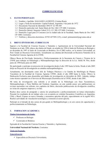 Curriculum Vitae - Hipertextos del Área de la Biología