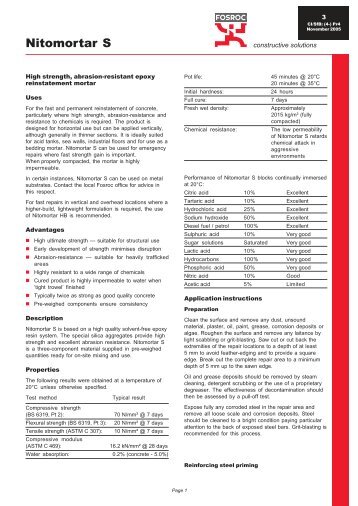 Nitomortar S Nov05 - Arcon Supplies