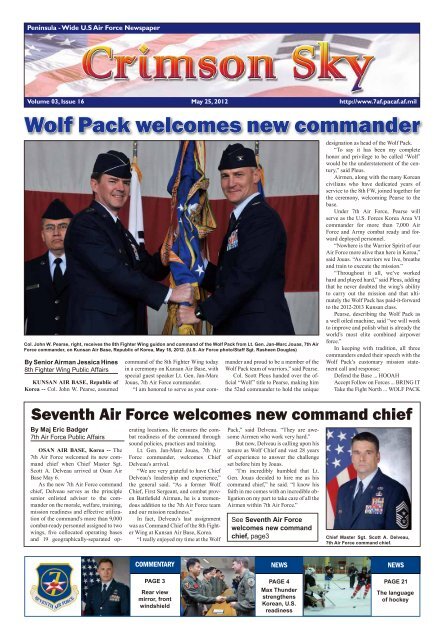 Wolf Pack welcomes new commander - Osan Air Base