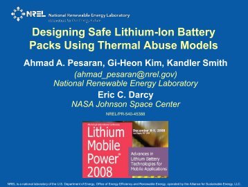 Designing Safe Lithium-Ion Battery Packs Using Thermal ... - NREL