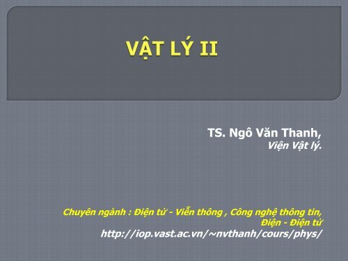 TS. NgÃ´ VÄn Thanh, - Viá»n Váº­t lÃ½