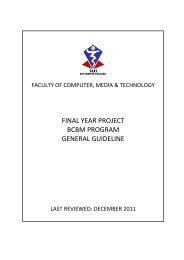 FINAL YEAR PROJECT BCBM PROGRAM GENERAL GUIDELINE