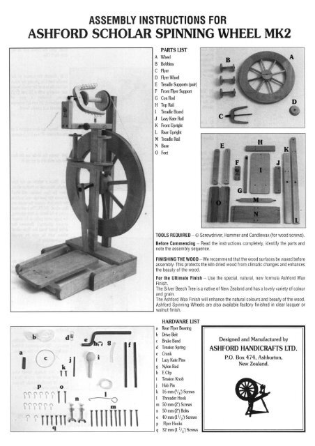 scholar spinning wheel mk2 1987-1997 - Ashford Handicrafts