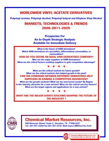 Vinyl Acetate Monomer Derivatives, 2006 - Chemical Market ...