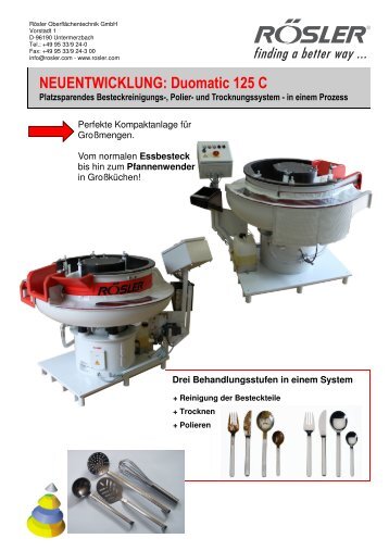 NEUENTWICKLUNG: Duomatic 125 C - Rösler