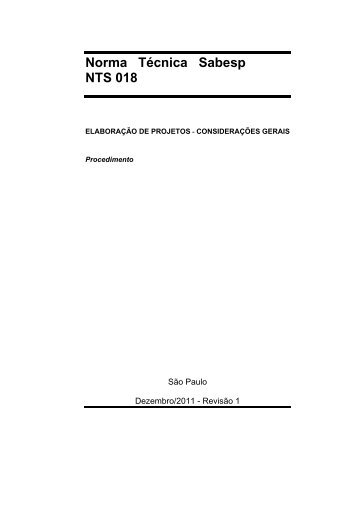 Norma TÃ©cnica Sabesp NTS 018